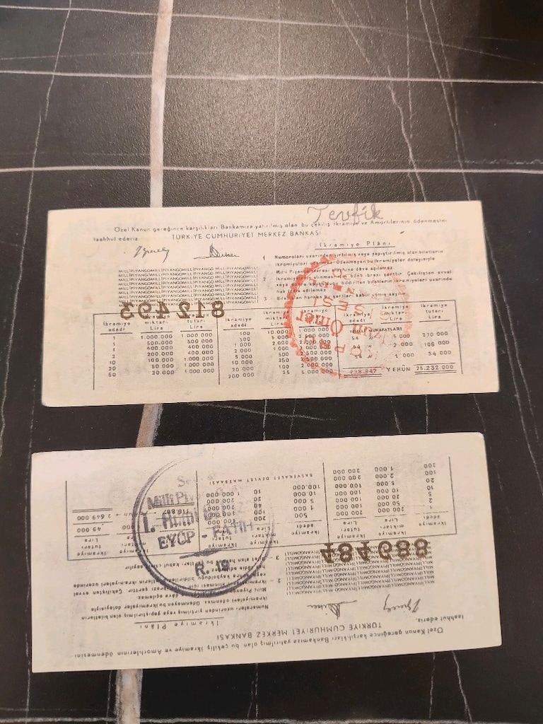 1957 Milli Piyango Yılbaşı & 15 Ocak | 2 Adet Orijinal Dönem Efemerası - 5