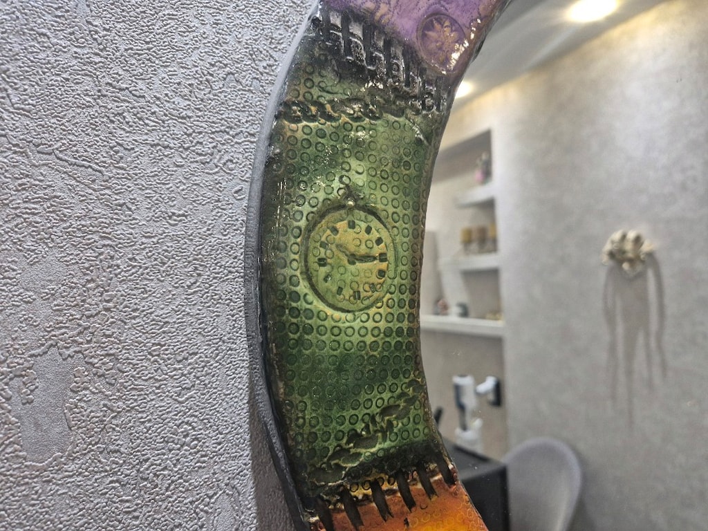 Ayna_130x76 cm Özel Tasarım El Yapımı Seramik Çerçeveli Oval Ayna - 4
