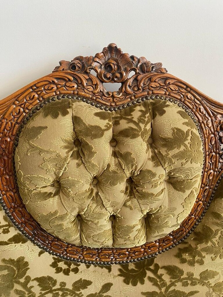 El Oyması Masif Ceviz İtalyan Koltuk Takımı - 13