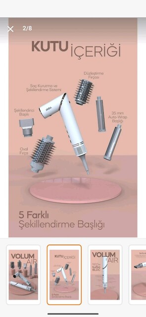 SINBO SHD-1720 Pro Katlanabilir Multistyler Hava Üfleme BLDC Saç Şekil