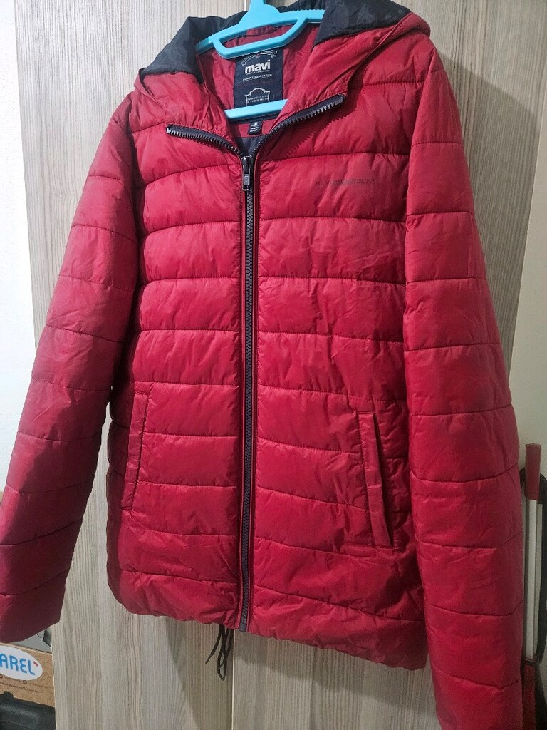 Kırmızı unisex mont