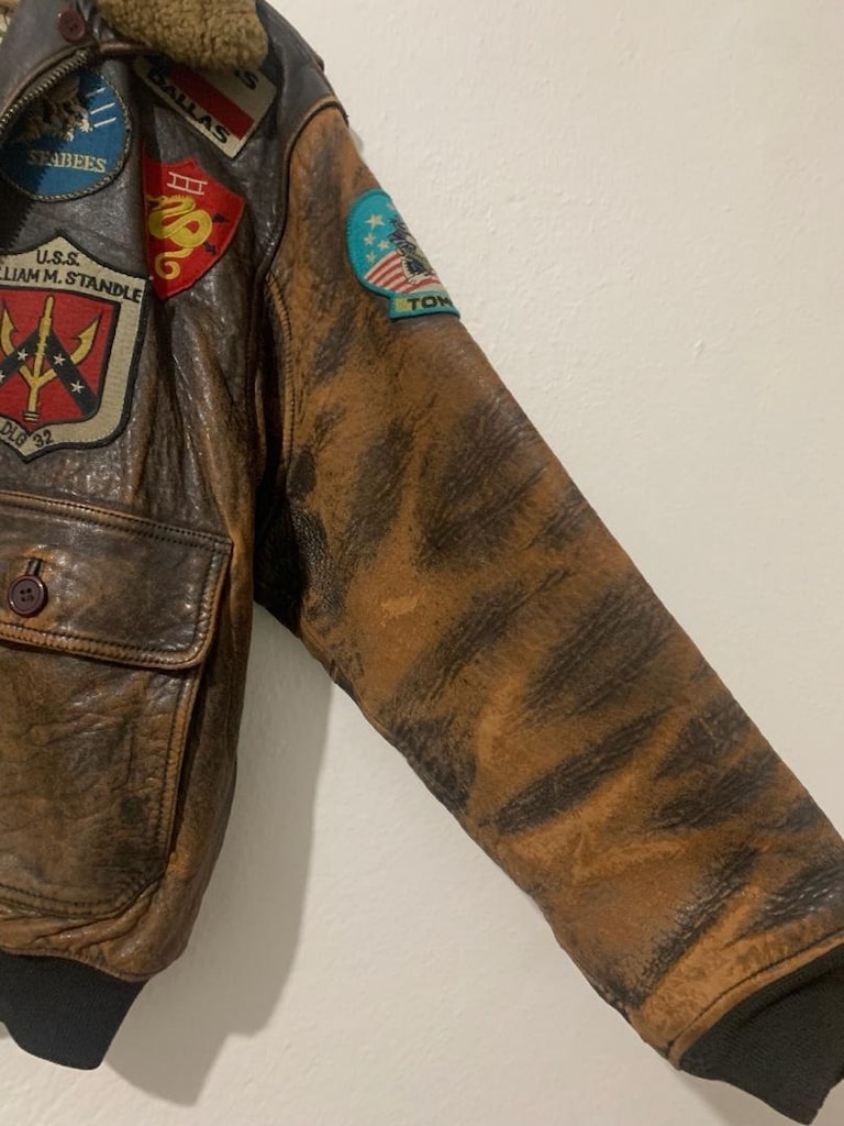 acirex Top Gun orijinal deri pilot ceket - 5