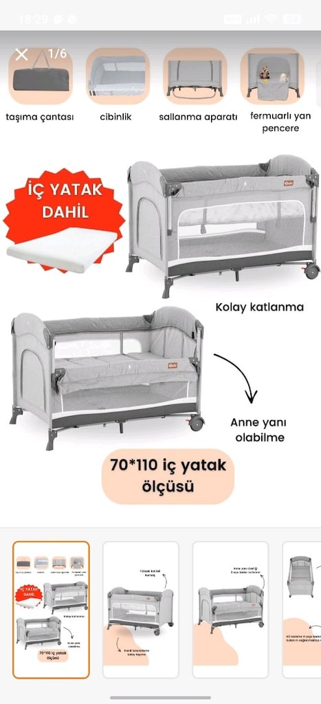 park beşik, bebek arabası, sallanır beşik ve puset - 2
