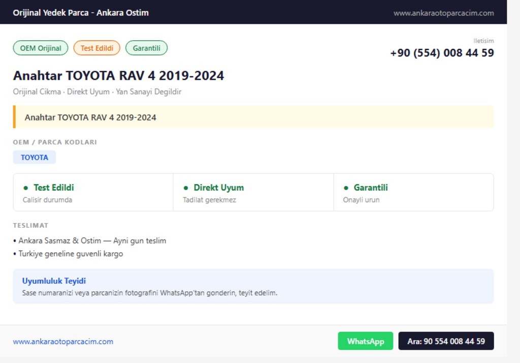 Anahtar TOYOTA RAV 4 2019-2024 - 2