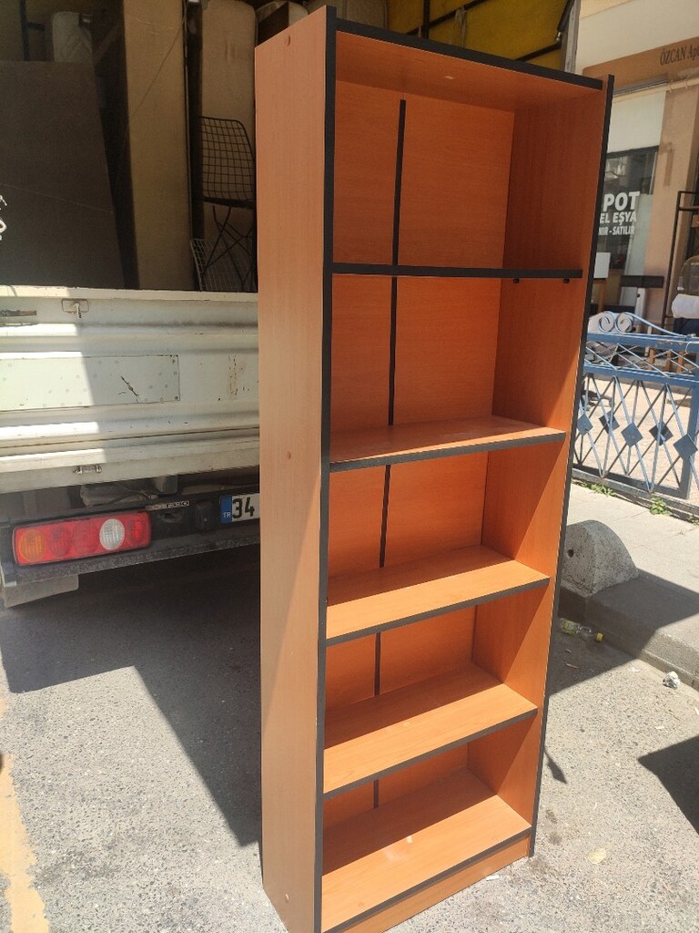 5 Raflı Kitaplık Vitrin Kiraz Siyah - Ofis/Takım Tipi Temiz - 2