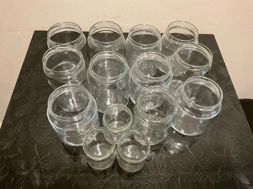 14 Adet Farklı Boylarda Kapaksız Cam Kavanoz - 2