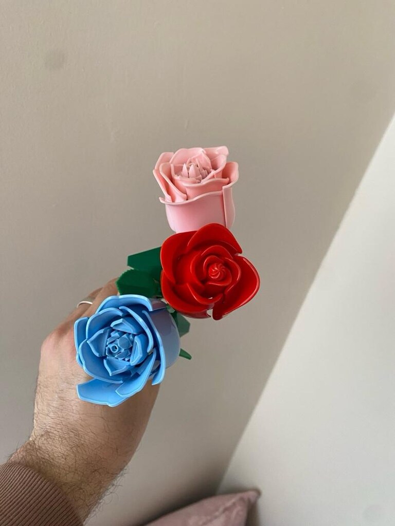 Lego pembe, kırmızı ve mavi gül - 7