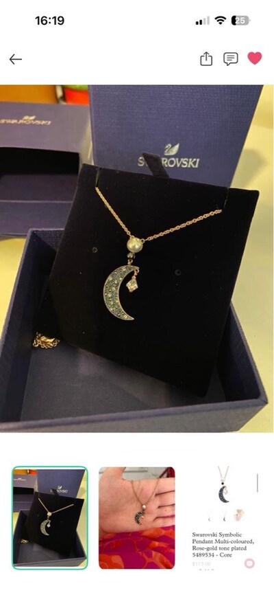 Swarovski ay kolye