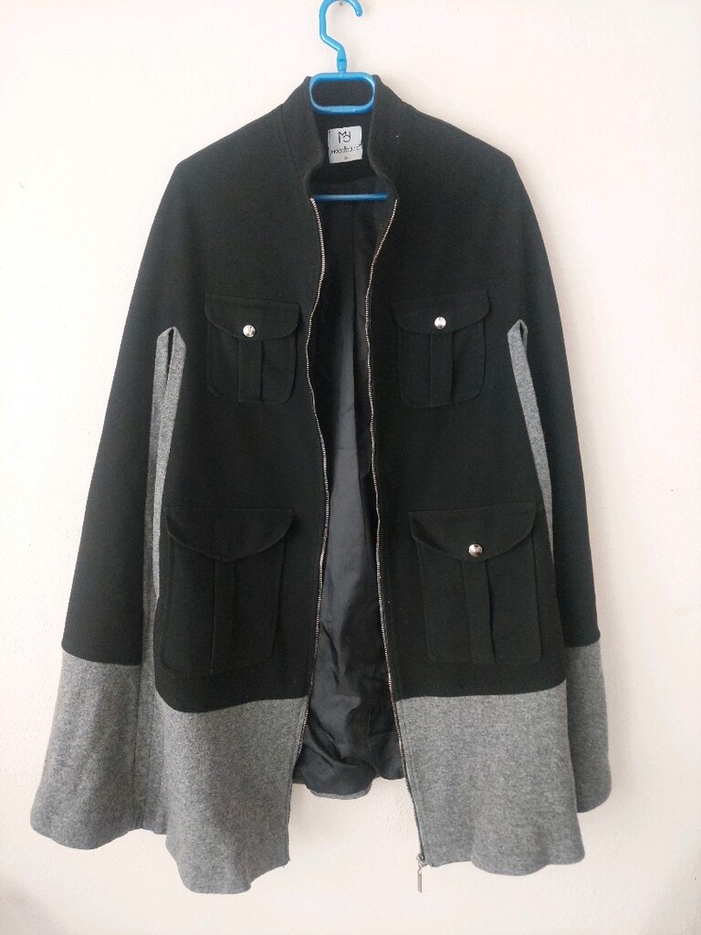 Pelerin model Kaşe kumaş cepli Panço - 2