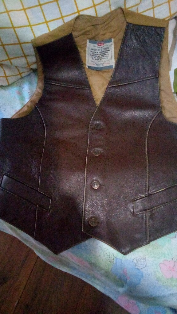 Levi's orijinal deri yelek kahverengi