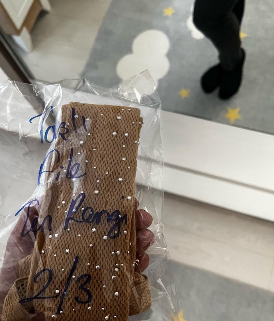 Taşlı Ten Rengi M/L File Külotlu Çorap.Sıfır paketli - 3