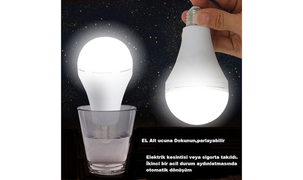 5 ADET CATA CT-4229 ŞARJLI 9 W BEYAZ LED AMPÜL - 2