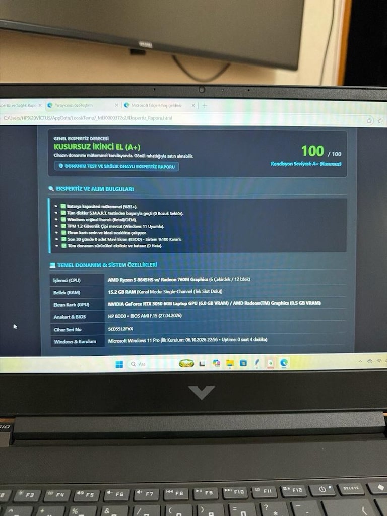 HP VİCTUS TERTEMİZ KOZMETİK 10/10 2 AYLIK FATURALI KUTUSU YOK - 10