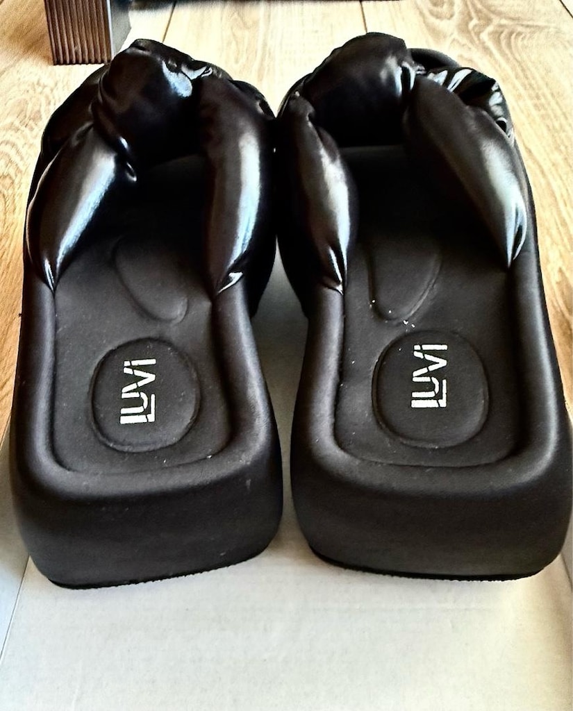 ‼SIFIR/LUVISHOES Poofy Parlak Bant Ortopedik Dolgulu Günlük Terlik - 2