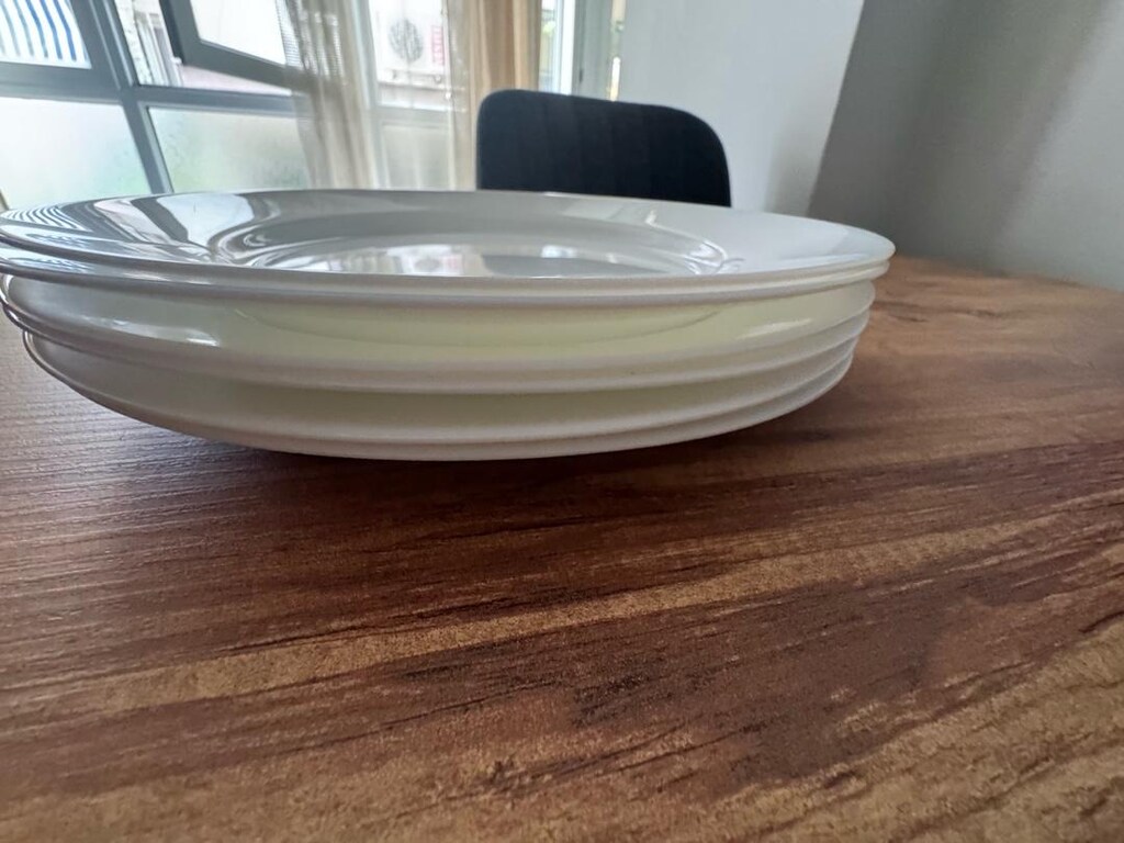 6 adet düz beyaz porselen yemek tabağı servis büyük - 3