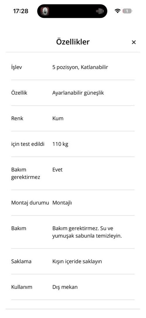 şezlong güneşlikli (bauhouse) - 6