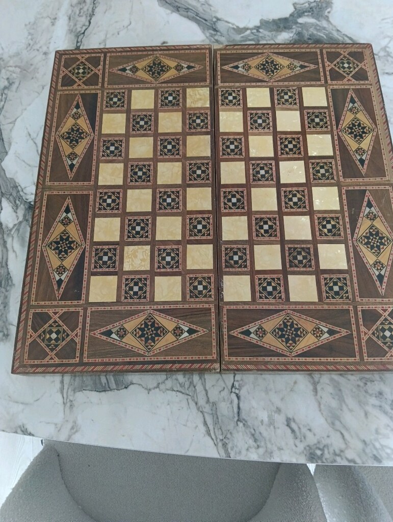 sedef İşlemeli el yapımı tavla - 3