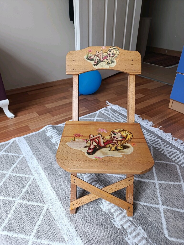 ahşap katlanır çocuk sandalyesi