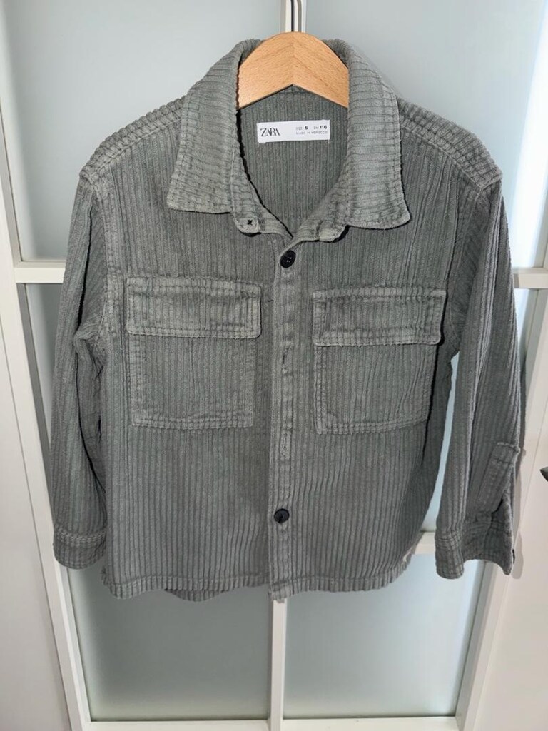 Zara 6 Yaş 116 cm Haki Fitilli Kadife Ceket