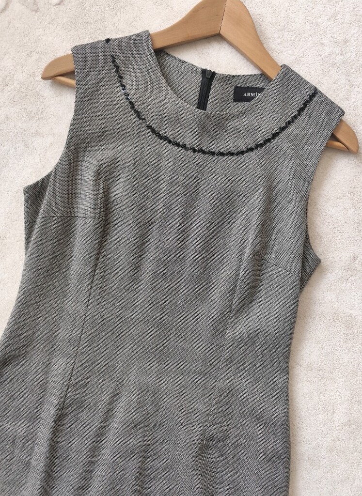 ARMİNE GRİ ŞIK MİDİ ELBİSE KLASİK S M İpekyol zara mango Koton