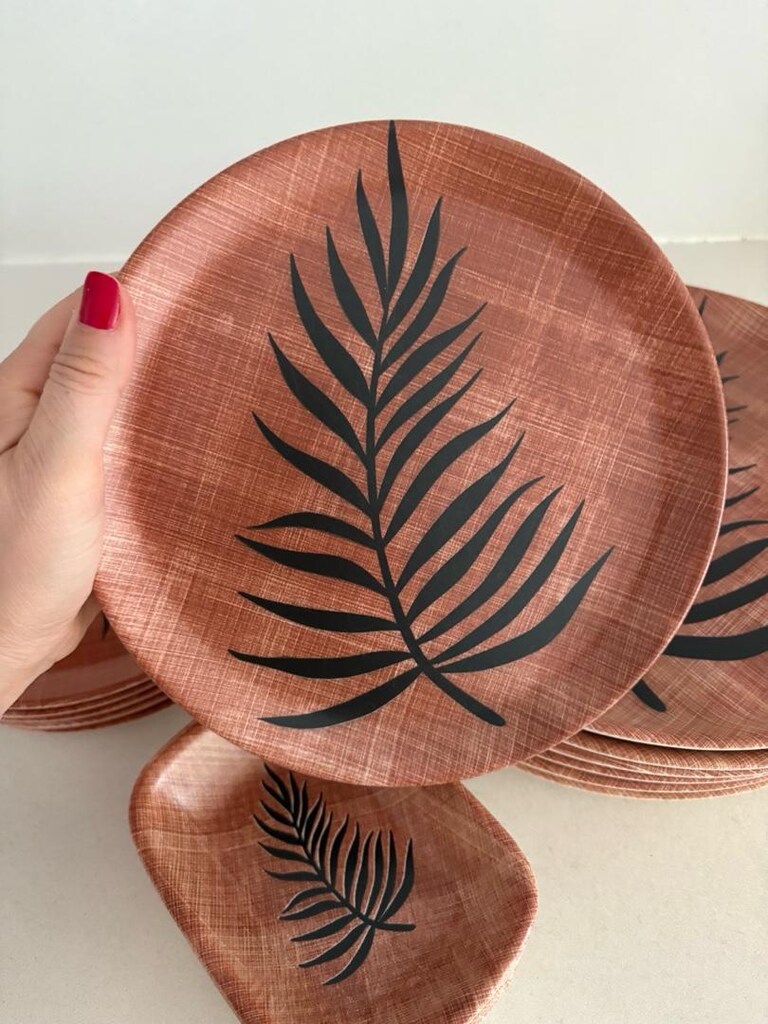 22 Parça Keramika Tatlı Pasta Servis Sunum Tabağı - 2