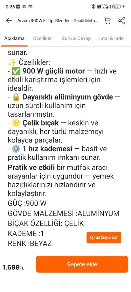 Arzum el tipi blender - 5