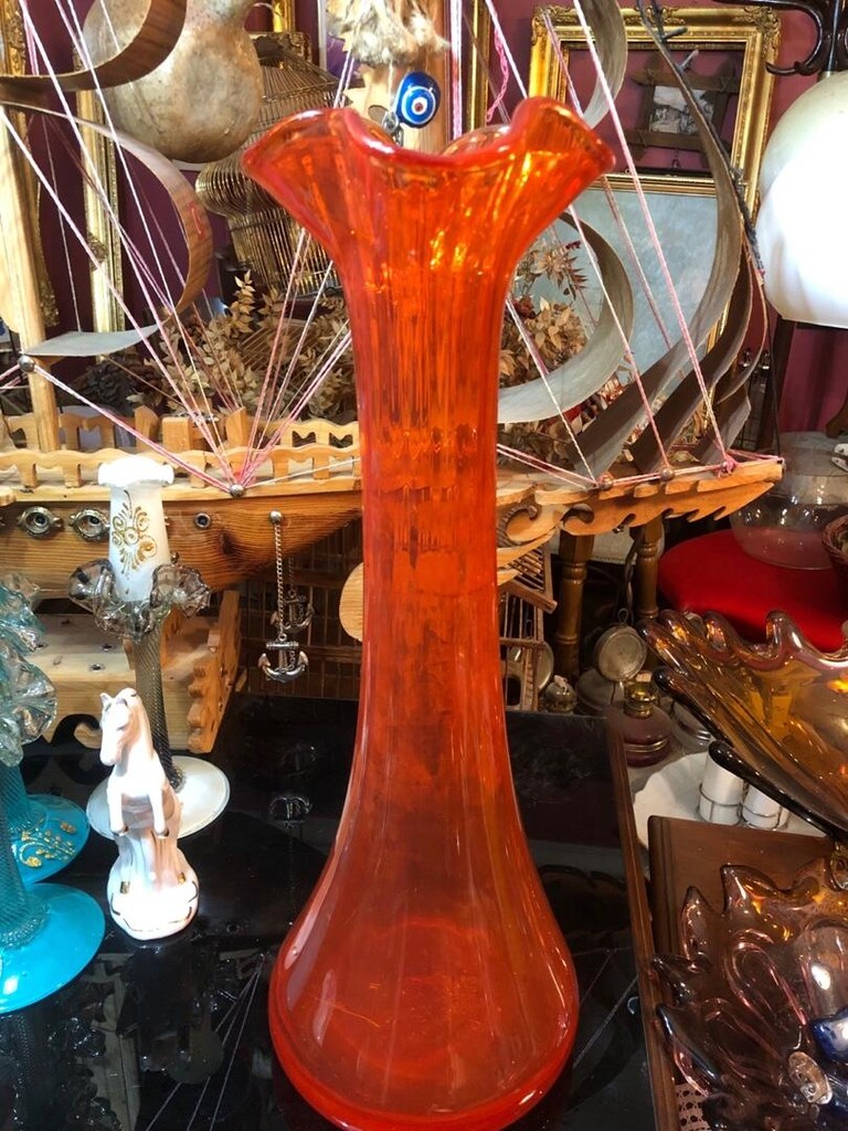 Turuncu Viking Glass Vazo - 3