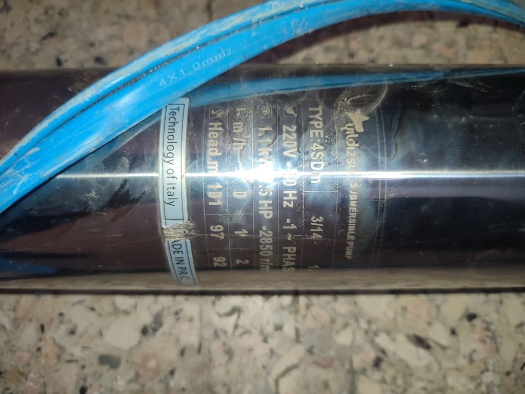 Yıldızsu 1.5 HP Dalgıç Pompa + Pano (Pompa Kısmı 1.5 Aylık - Sıfır Aya - 8