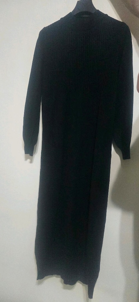 siyah triko uzun elbise - 2