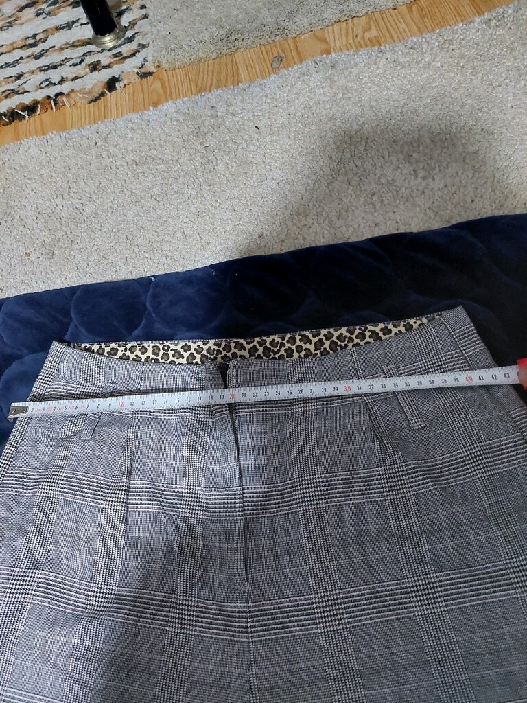 keten kumaş pantalon karelli 40.beden - 5
