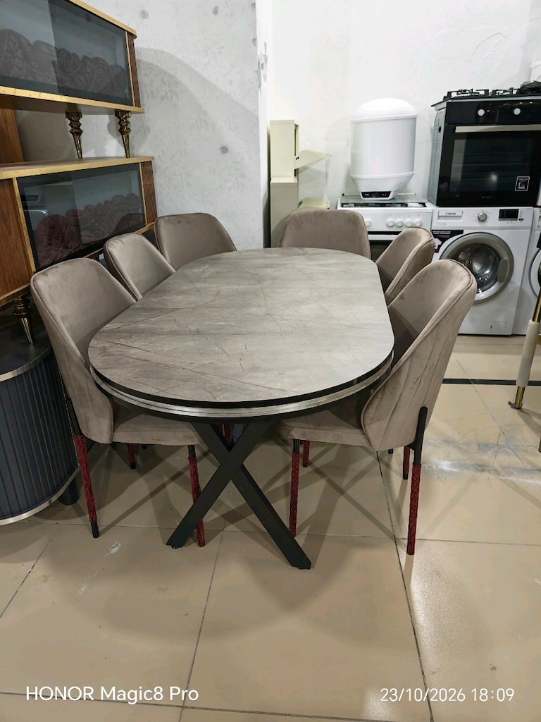 sıfır 6 kişilik lüks full MDF yemek masaları kampanyalı fiyat - 6
