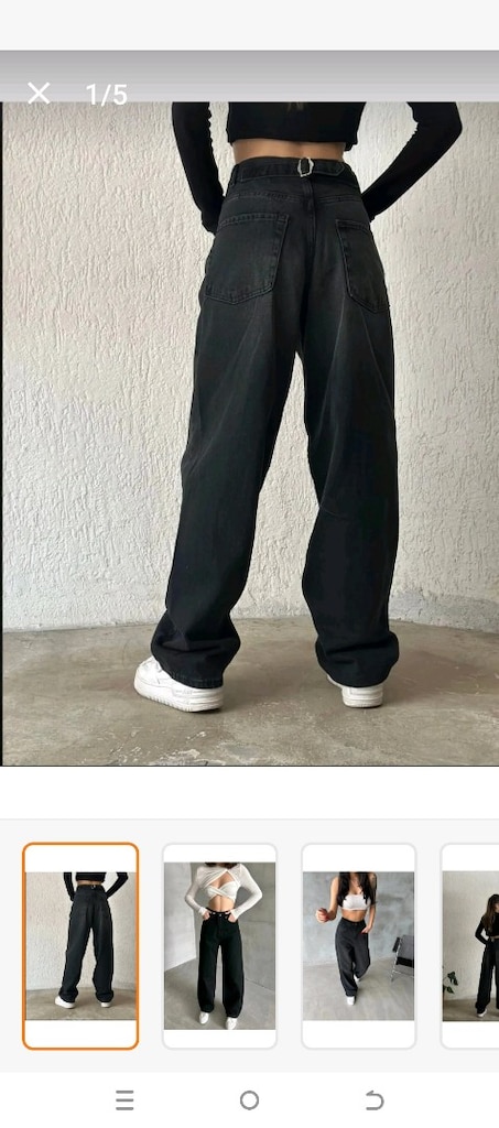 BAGGY Yüksek Bel Siyah Toka detaylı kot - jeans — görsel 2/7