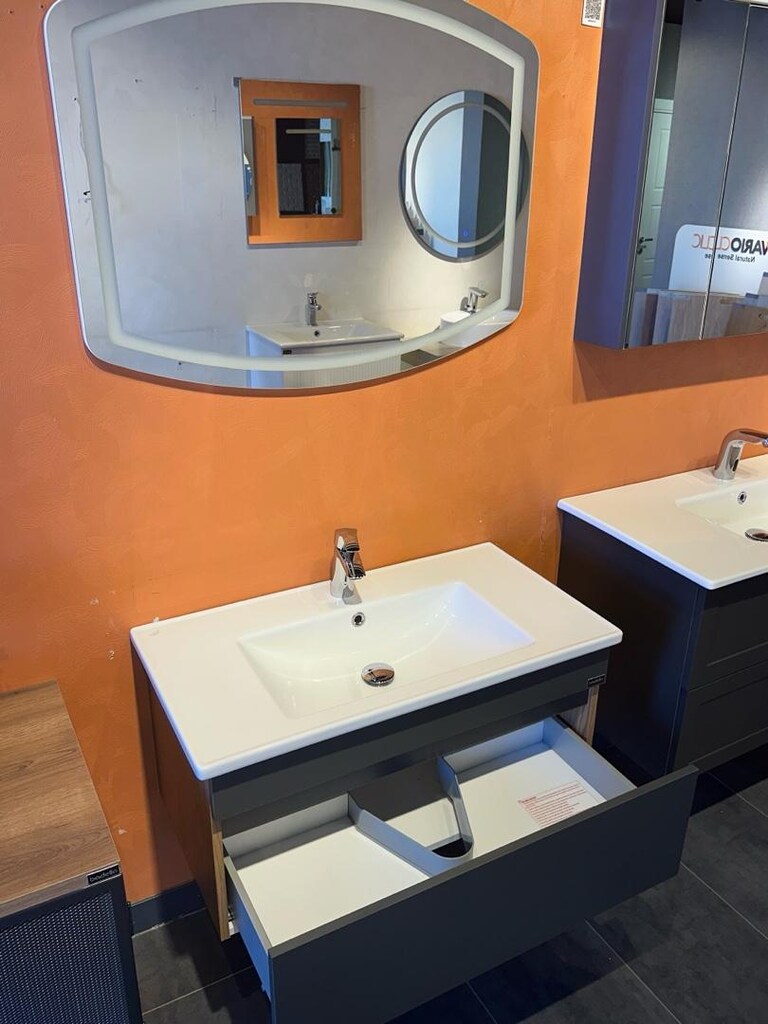 85 cm Antrasit MdfLam Banyo Mobilya Seti - 9