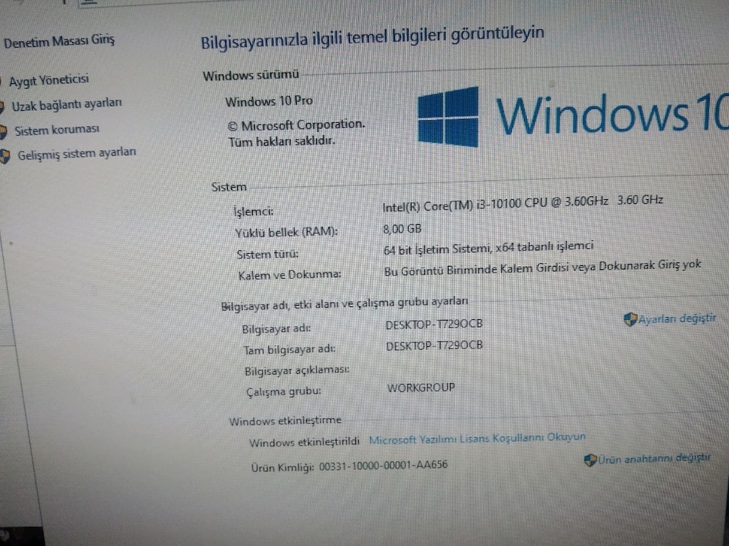 i3 10100 islemci 16 ram 256 m2 500disk rx470 ekran karti - 10