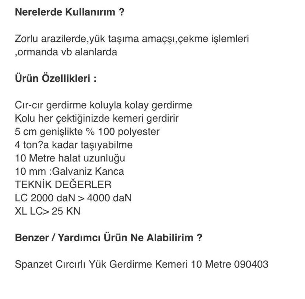 Spanzet cırcır yük gerdirme 10 metre - 2