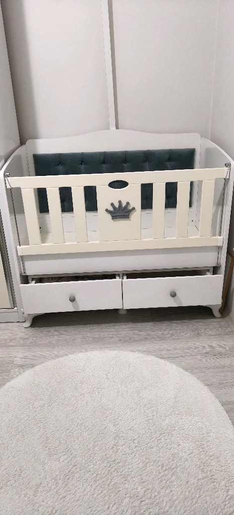 kapitoneli mdf bebek sallanır beşik - 2