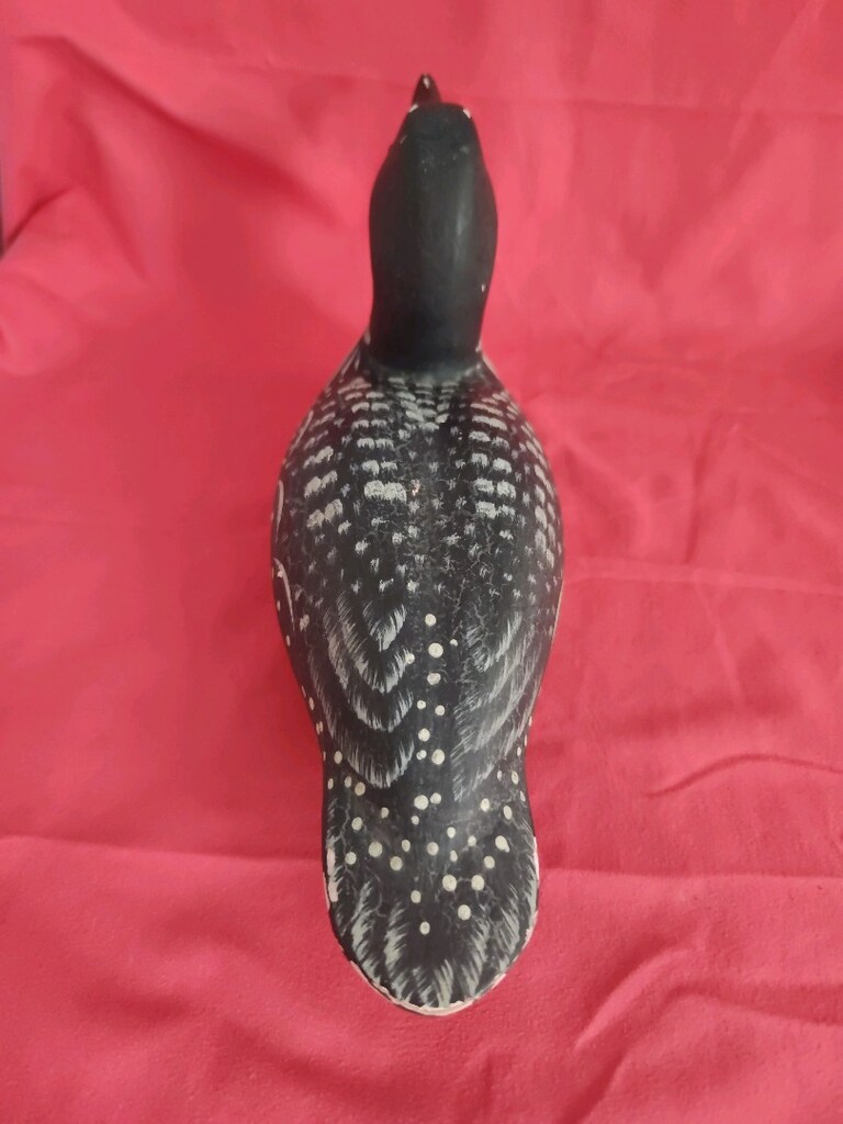 Vintage Tarz El Boyaması Ahşap Ördek / Loon Kuşu Dekoru - 4