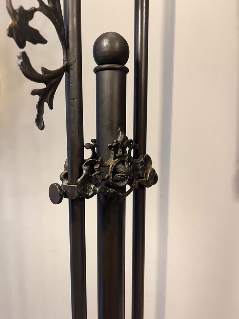 Opal Camlı Asansörlü Bronz Lambader - 3
