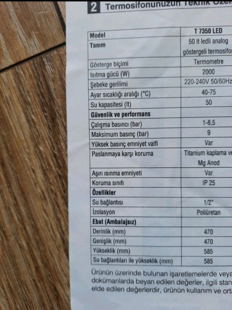 Arçelik Termosifon T 7350 LED - 8
