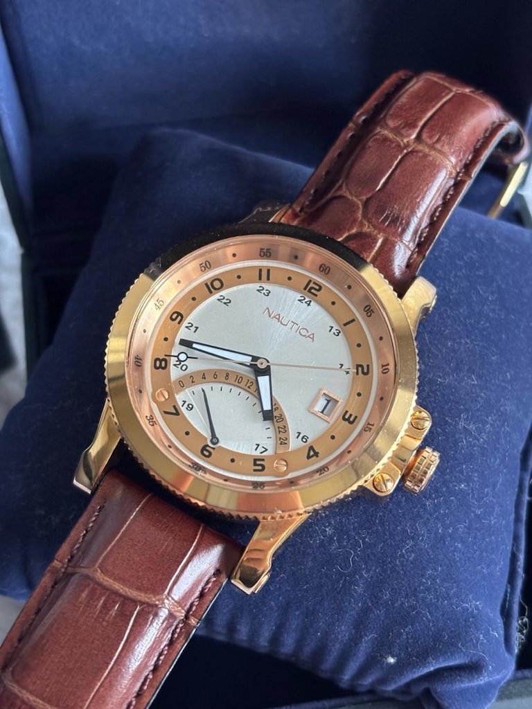 ORİJİNAL NAUTİCA ÇELİK SAAT DERİ KORDON 43 MM