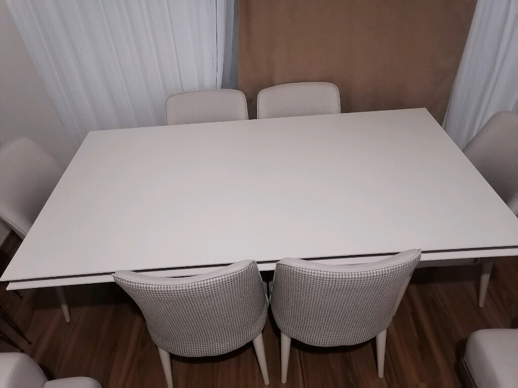 Sıfır ayarında 6 kişilik LİNEN yemek masası takımı - 2