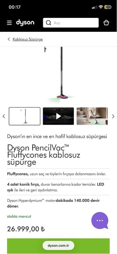 Dyson PencilVac Fluffycones Kablosuz Süpürge - 2