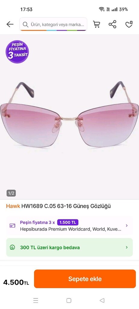 HAWK GÖZLÜK orjinal