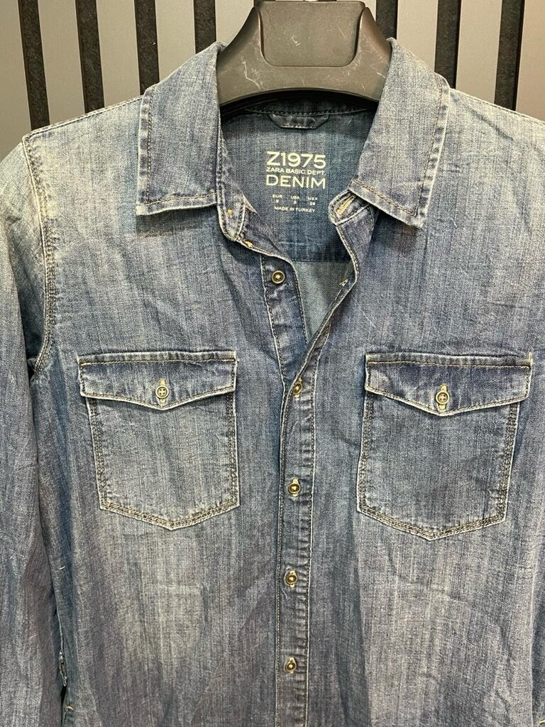 ZARA BASİC DENİM KOT ELBİSE - 3