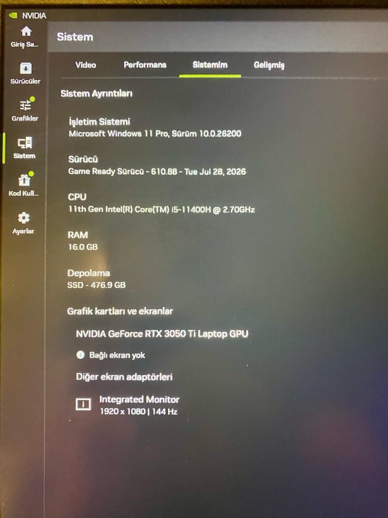 Game Garaj Slayer XL | RTX 3050 Ti | 16GB RAM | i5 11.Nesil | 17.3 - 5