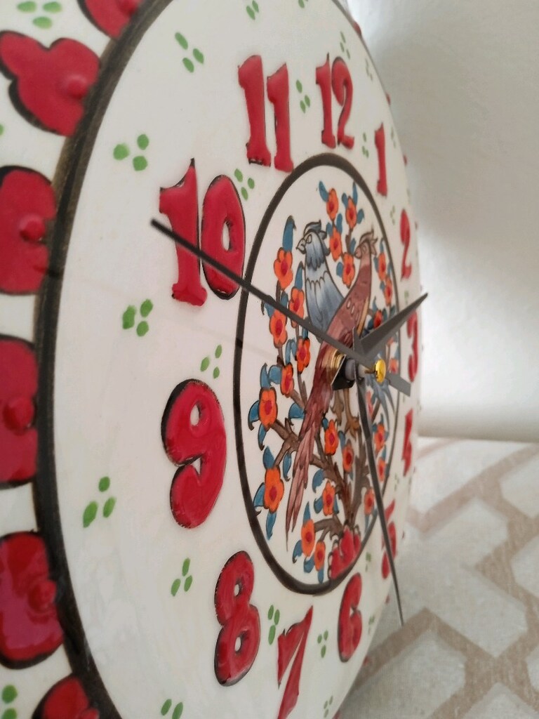 45x45 CM KADİFE KUTUSUNDA 31 CM SORUNSUZ PORSELEN & ÇİNİ DUVAR SAATİ - 4