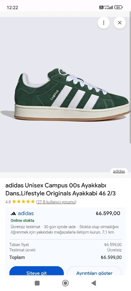 Orjinal Adidas 37 numara sıfır hiç kullanılmamıştır. - 2