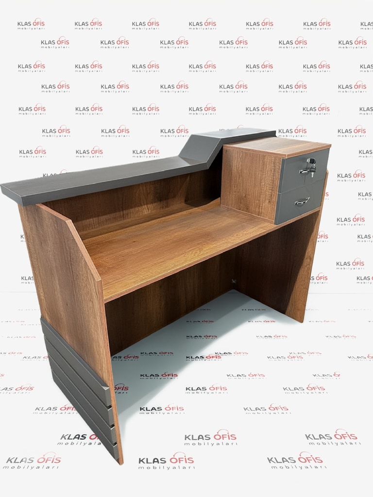 KLAS OFİS ÜSKÜDAR 140x65 CEVİZ GRİ BANKO SIFIR ÜRÜN - 4