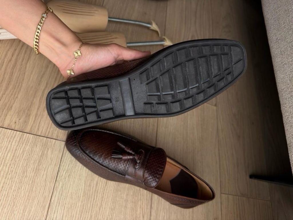 Lufian Örgü Desen Deri Loafer Ayakkabı - 9