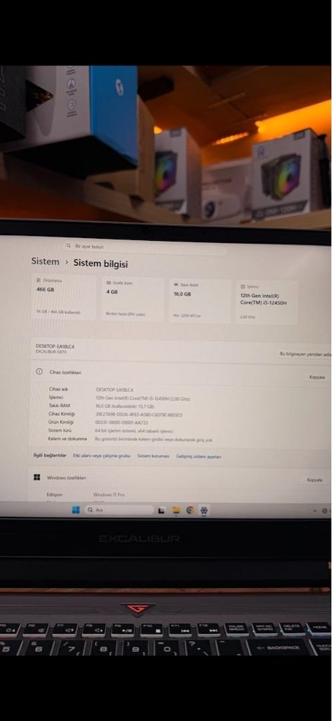 " TEMİZ " EXCALİBUR - i5 12450H / RTX 2050 Gaming Laptop - 7
